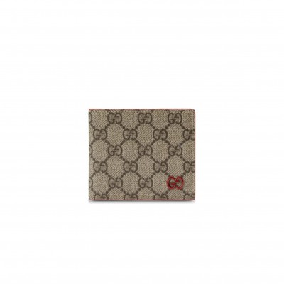 GUCCI RED INTERIOR GG BI-FOLD WALLET 768243